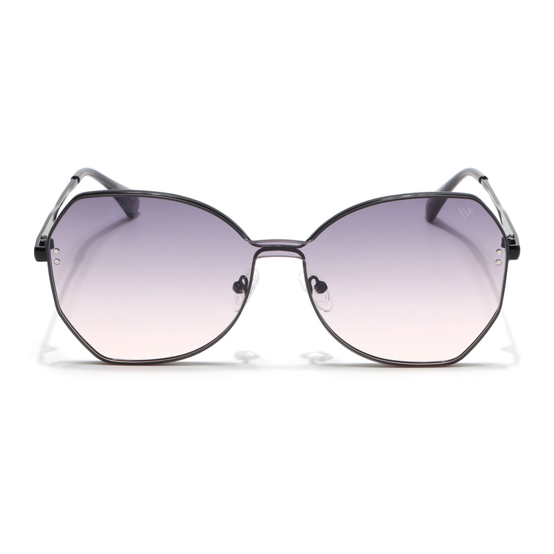Oversize Sunglasses (Peach Lens | Black Frame - SLMG9087)