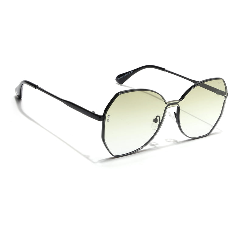 Oversize Sunglasses (Green Lens | Black Frame - SLMG9088)