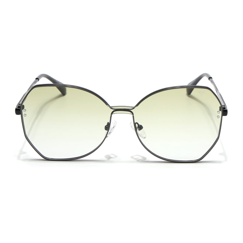 Oversize Sunglasses (Green Lens | Black Frame - SLMG9088)