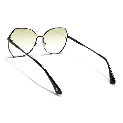 Oversize Sunglasses (Green Lens | Black Frame - SLMG9088)