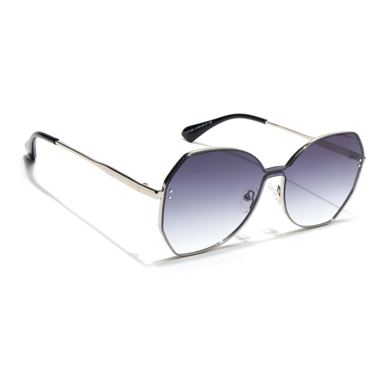 Oversize Sunglasses (Grey Lens | Silver Frame - SLMG9089)