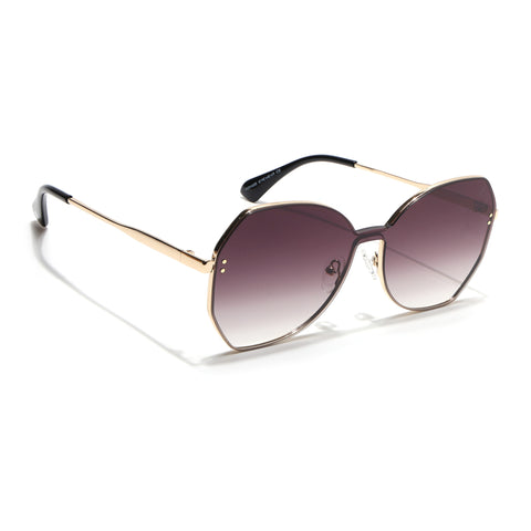 Oversize Sunglasses (Brown Lens | Golden Frame - SLMG9090)