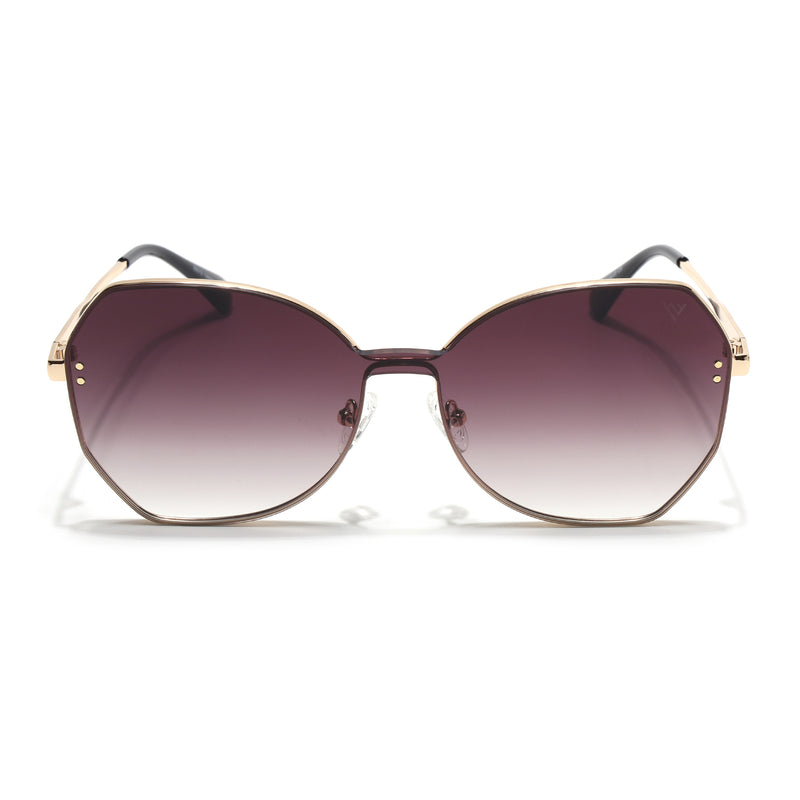 Oversize Sunglasses (Brown Lens | Golden Frame - SLMG9090)