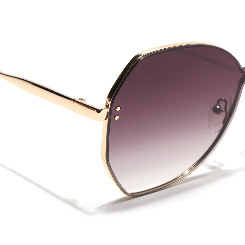 Oversize Sunglasses (Brown Lens | Golden Frame - SLMG9090)