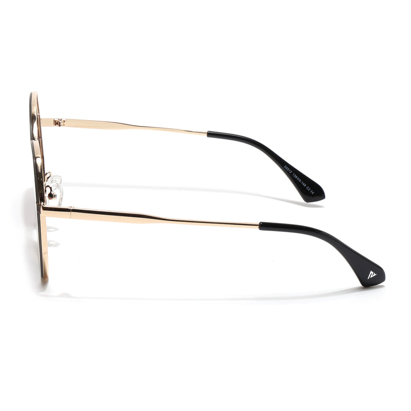 Oversize Sunglasses (Brown Lens | Golden Frame - SLMG9090)