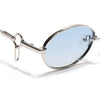 Oval Polarized Sunglasses (Blue Lens | Silver Frame - SLPMG9038)