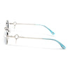 Oval Polarized Sunglasses (Blue Lens | Silver Frame - SLPMG9038)