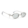 Oval Polarized Sunglasses (Grey Lens | Silver Frame - SLPMG9039)
