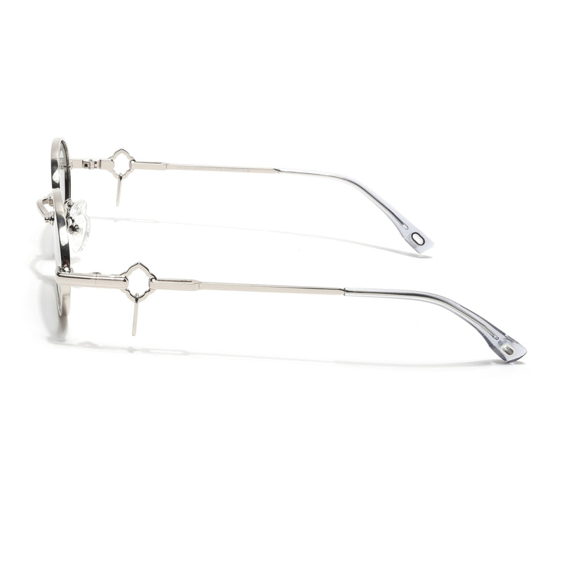 Oval Polarized Sunglasses (Grey Lens | Silver Frame - SLPMG9039)