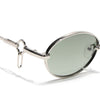 Oval Polarized Sunglasses (Green Lens | Silver Frame - SLPMG9040)