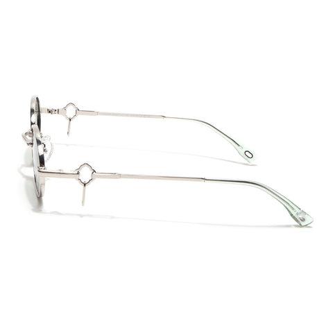 Oval Polarized Sunglasses (Green Lens | Silver Frame - SLPMG9040)