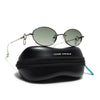 Oval Polarized Sunglasses (Green Lens | Silver Frame - SLPMG9040)