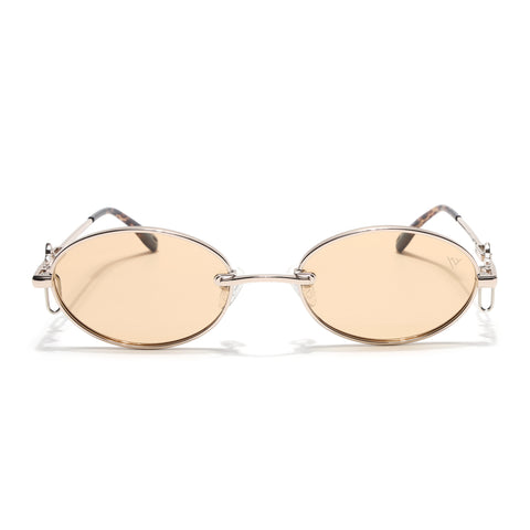 Oval Polarized Sunglasses (Yellow Lens | Golden Frame - SLPMG9041)