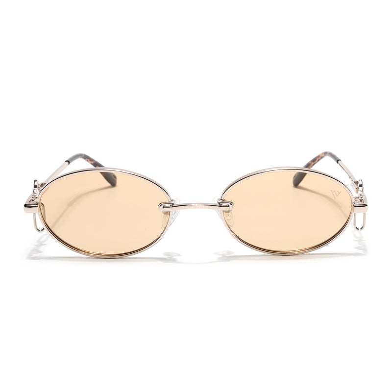Oval Polarized Sunglasses (Yellow Lens | Golden Frame - SLPMG9041)