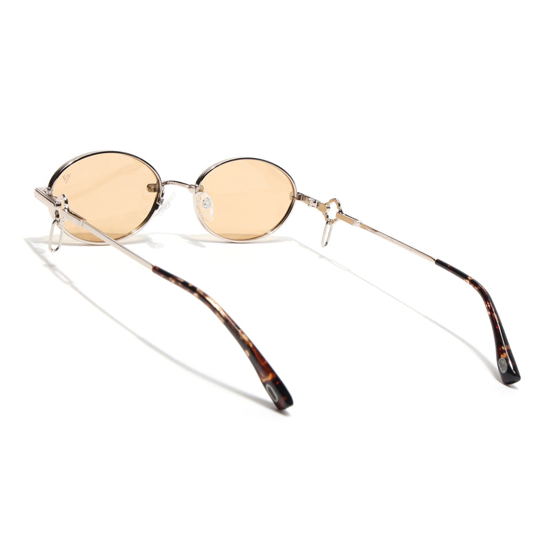 Oval Polarized Sunglasses (Yellow Lens | Golden Frame - SLPMG9041)