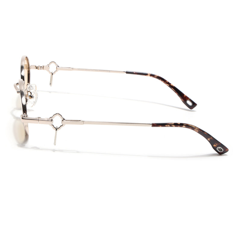 Oval Polarized Sunglasses (Yellow Lens | Golden Frame - SLPMG9041)