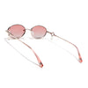 Oval Polarized Sunglasses (Pink Lens | Golden Frame - SLPMG9042)