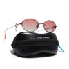 Oval Polarized Sunglasses (Pink Lens | Golden Frame - SLPMG9042)