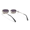 Rectangle Polarized Sunglasses (Olive Lens | Silver Frame - SLPMG9027)