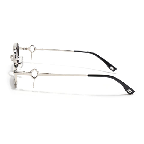 Rectangle Polarized Sunglasses (Olive Lens | Silver Frame - SLPMG9027)