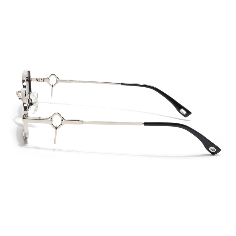 Rectangle Polarized Sunglasses (Olive Lens | Silver Frame - SLPMG9027)
