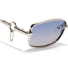 Rectangle Polarized Sunglasses (Blue Lens | Silver Frame - SLPMG9028)
