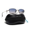 Rectangle Polarized Sunglasses (Blue Lens | Silver Frame - SLPMG9028)