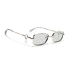 Rectangle Polarized Sunglasses (Grey Lens | Silver Frame - SLPMG9029)