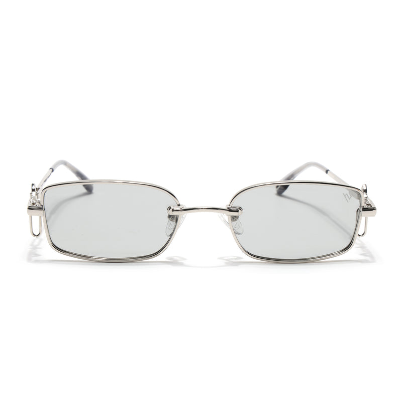 Rectangle Polarized Sunglasses (Grey Lens | Silver Frame - SLPMG9029)
