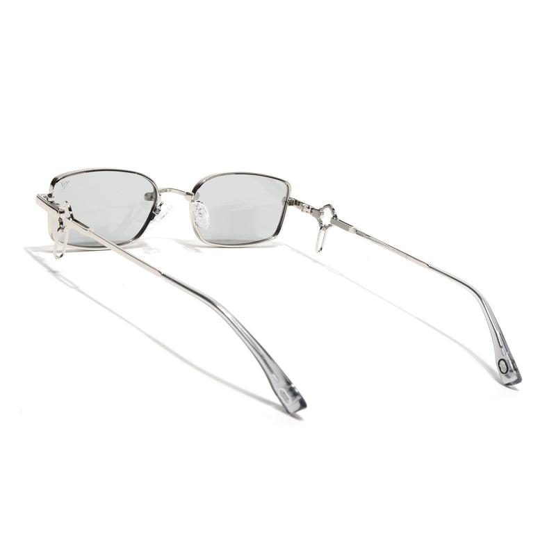 Rectangle Polarized Sunglasses (Grey Lens | Silver Frame - SLPMG9029)