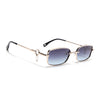 Rectangle Polarized Sunglasses (Grey Lens | Golden Frame - SLPMG9030)