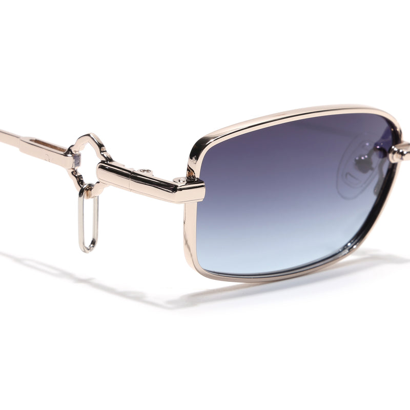 Rectangle Polarized Sunglasses (Grey Lens | Golden Frame - SLPMG9030)