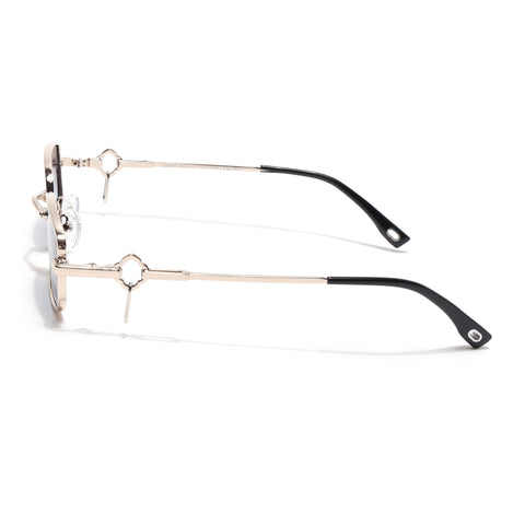 Rectangle Polarized Sunglasses (Grey Lens | Golden Frame - SLPMG9030)