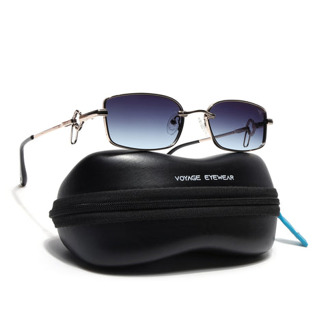 Rectangle Polarized Sunglasses (Grey Lens | Golden Frame - SLPMG9030)