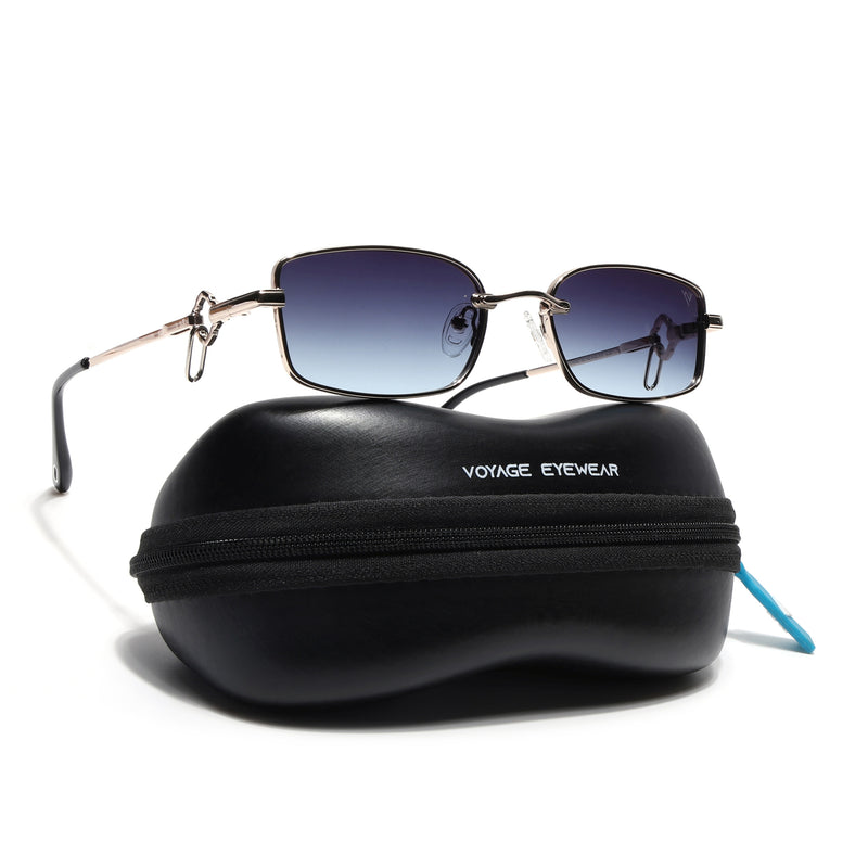 Rectangle Polarized Sunglasses (Grey Lens | Golden Frame - SLPMG9030)