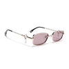 Rectangle Polarized Sunglasses (Purple Lens | Golden Frame - SLPMG9031)