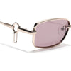 Rectangle Polarized Sunglasses (Purple Lens | Golden Frame - SLPMG9031)