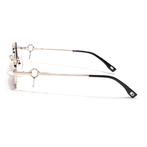 Rectangle Polarized Sunglasses (Purple Lens | Golden Frame - SLPMG9031)