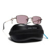 Rectangle Polarized Sunglasses (Purple Lens | Golden Frame - SLPMG9031)