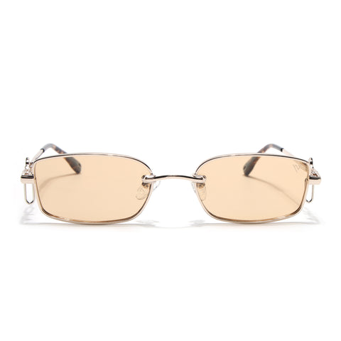 Rectangle Polarized Sunglasses (Yellow Lens | Golden Frame - SLPMG9032)