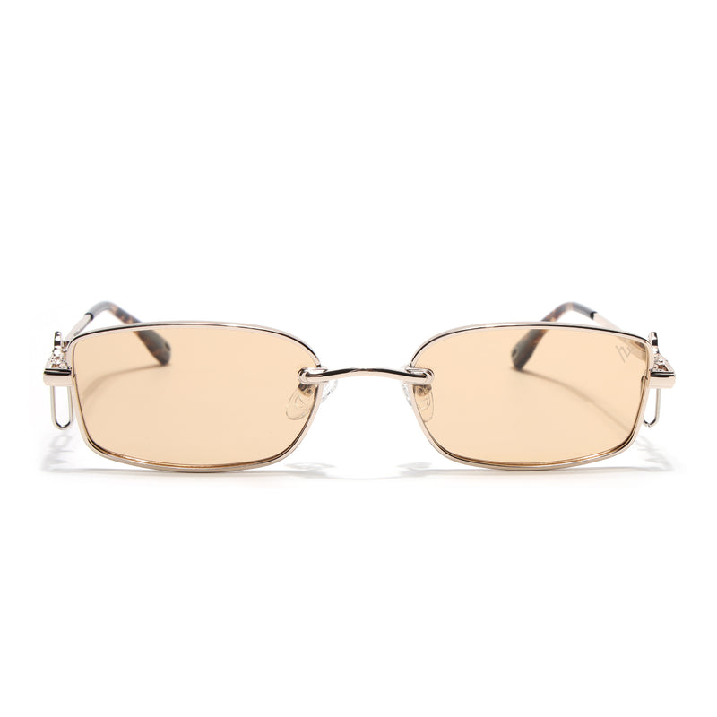 Rectangle Polarized Sunglasses (Yellow Lens | Golden Frame - SLPMG9032)