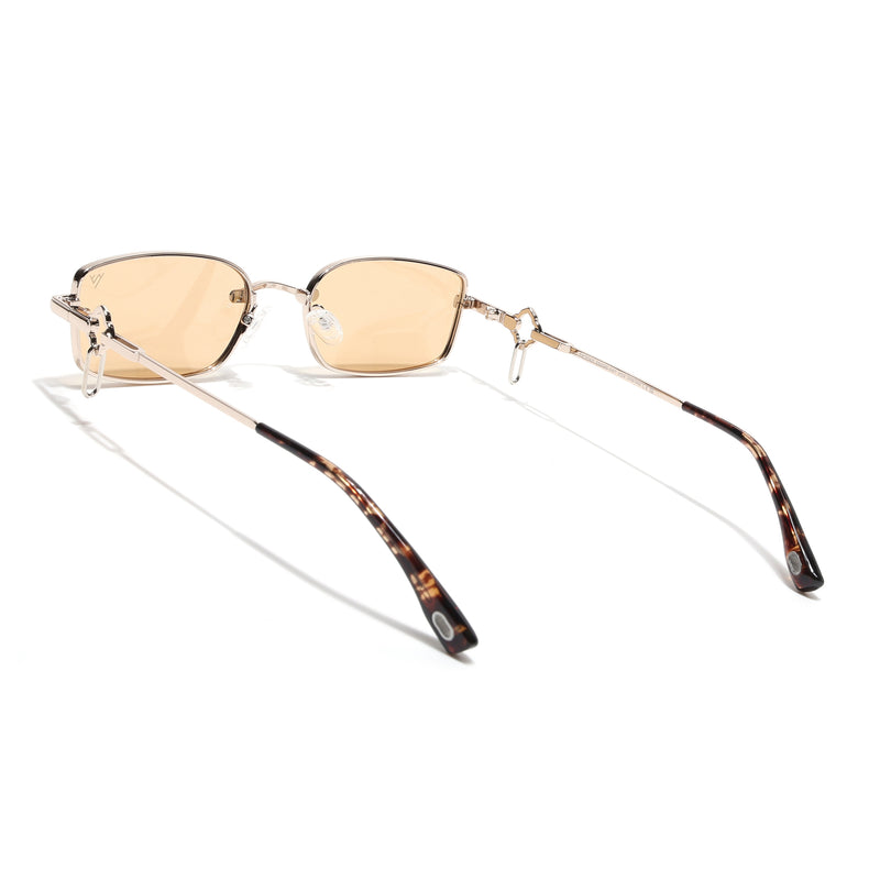 Rectangle Polarized Sunglasses (Yellow Lens | Golden Frame - SLPMG9032)