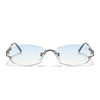 Rimless Sunglasses (Blue Lens | Silver Frame - SLMG9014)