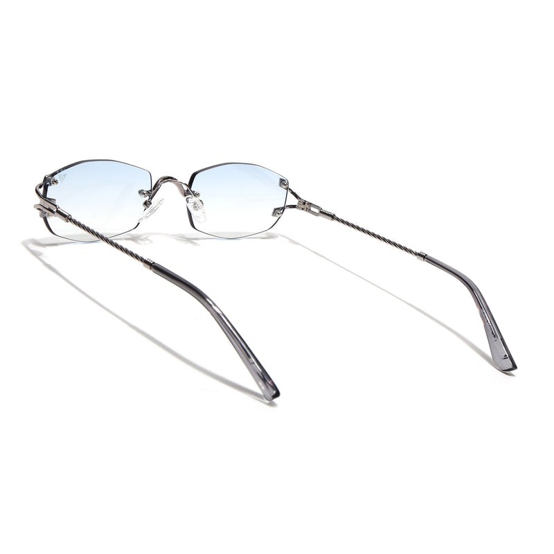 Rimless Sunglasses (Blue Lens | Silver Frame - SLMG9014)