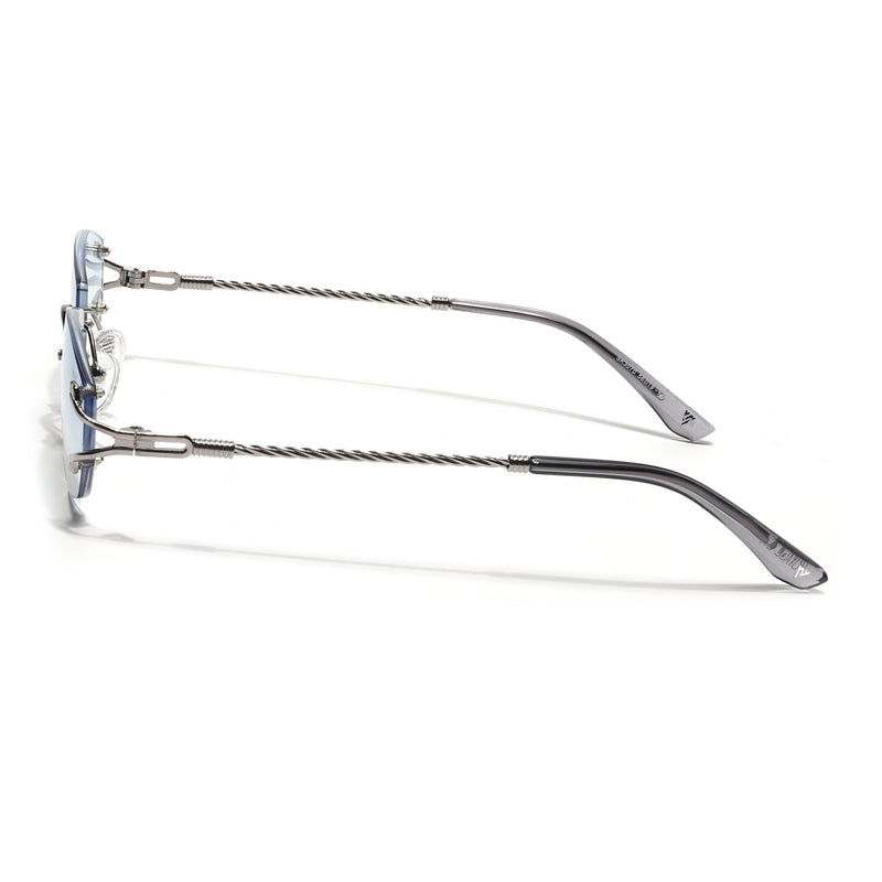 Rimless Sunglasses (Blue Lens | Silver Frame - SLMG9014)