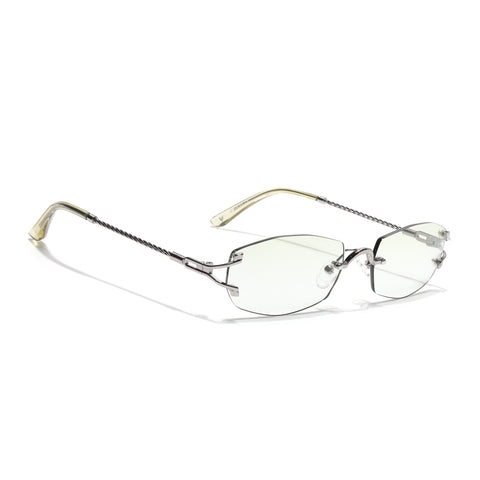 Rimless Sunglasses (Green Lens | Silver Frame - SLMG9015)