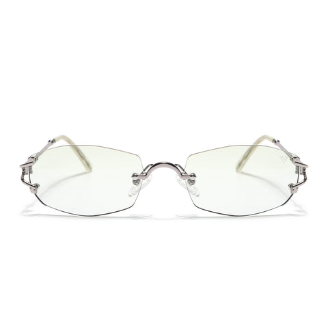 Rimless Sunglasses (Green Lens | Silver Frame - SLMG9015)