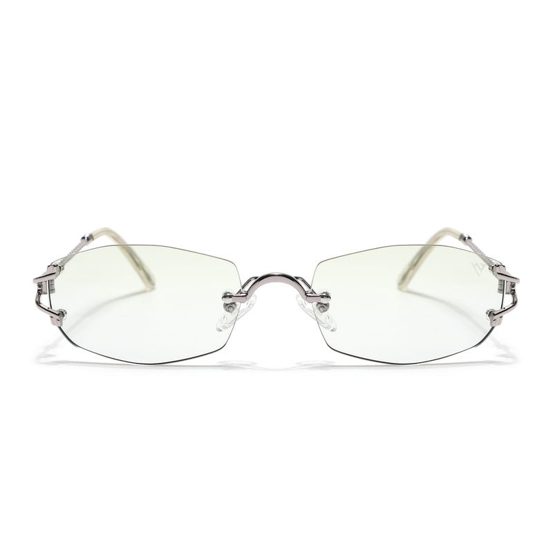 Rimless Sunglasses (Green Lens | Silver Frame - SLMG9015)