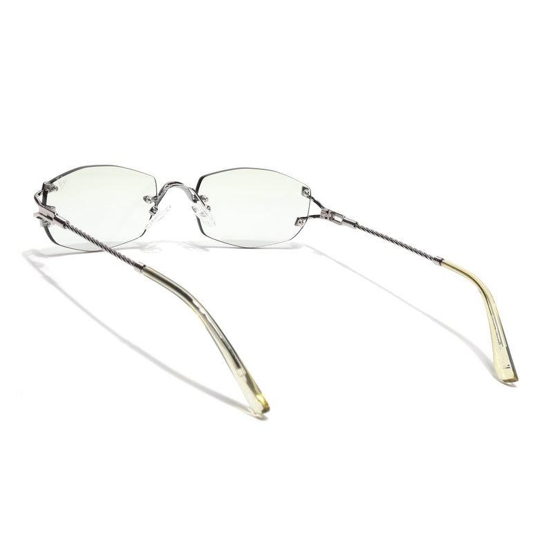 Rimless Sunglasses (Green Lens | Silver Frame - SLMG9015)