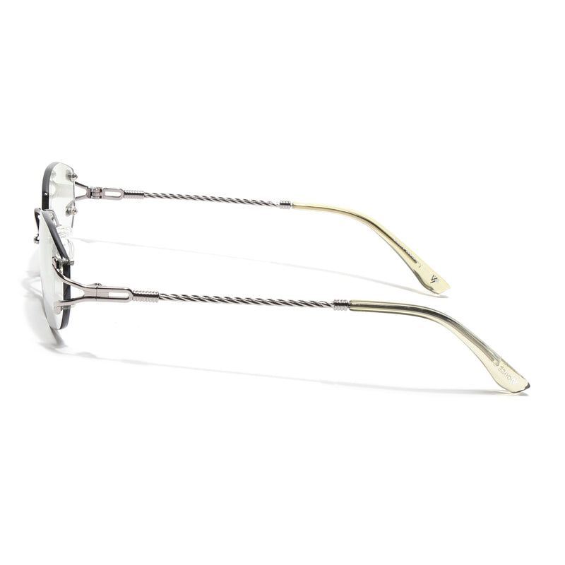 Rimless Sunglasses (Green Lens | Silver Frame - SLMG9015)